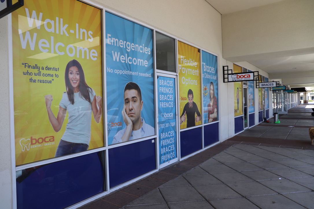 Full storefront window graphics installation Henderson NV