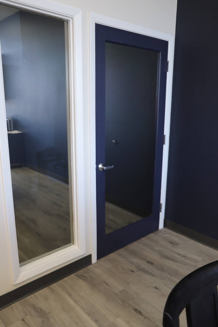 Office privacy film on glass door 2