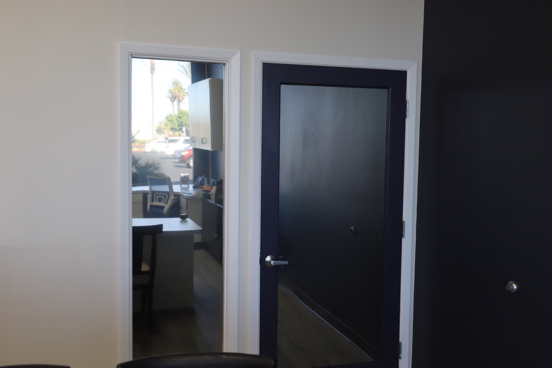 Office glass door before privacy film