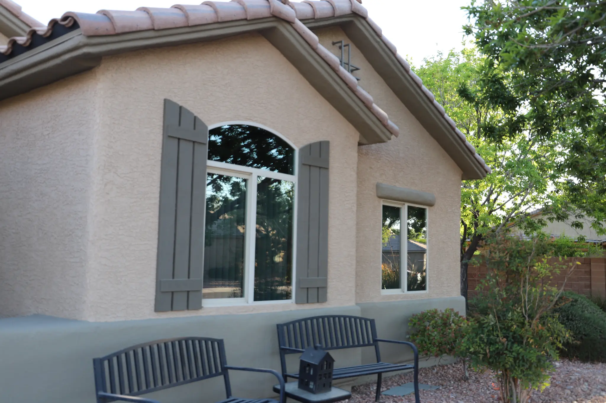 Upscale home front windows after solar tinting