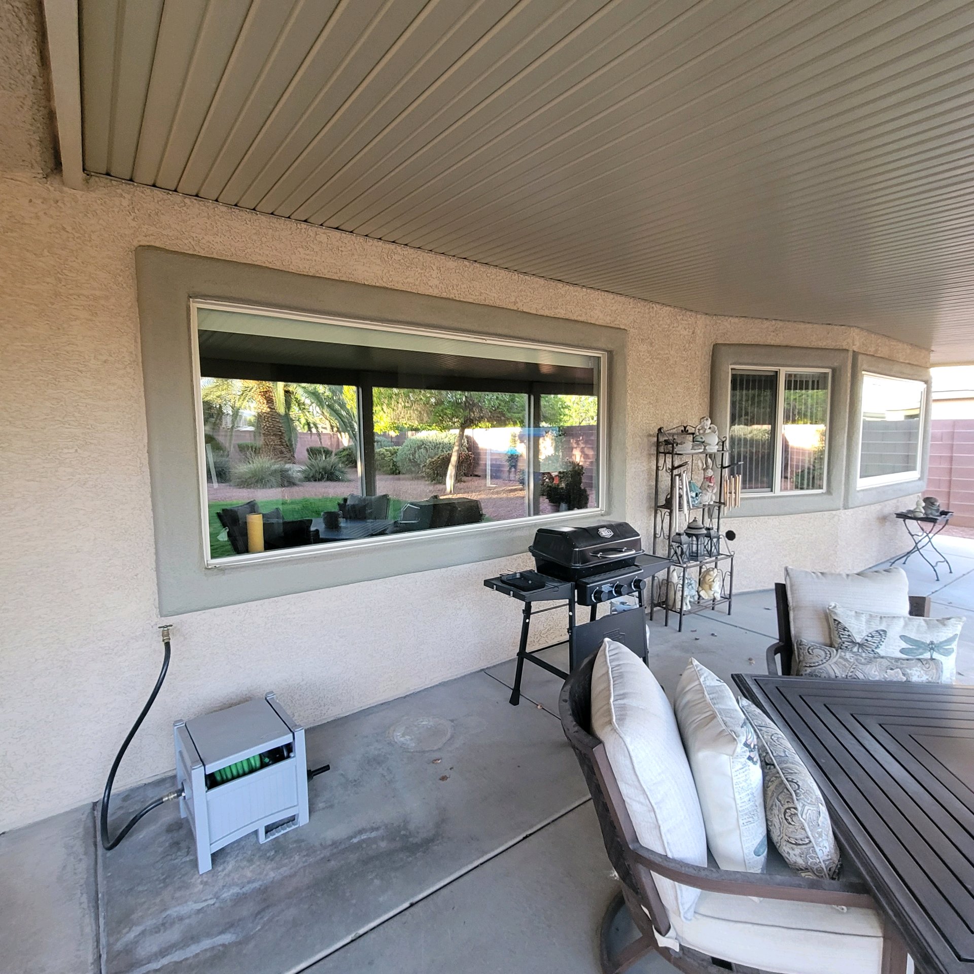 Patio home wide view after solar tinting