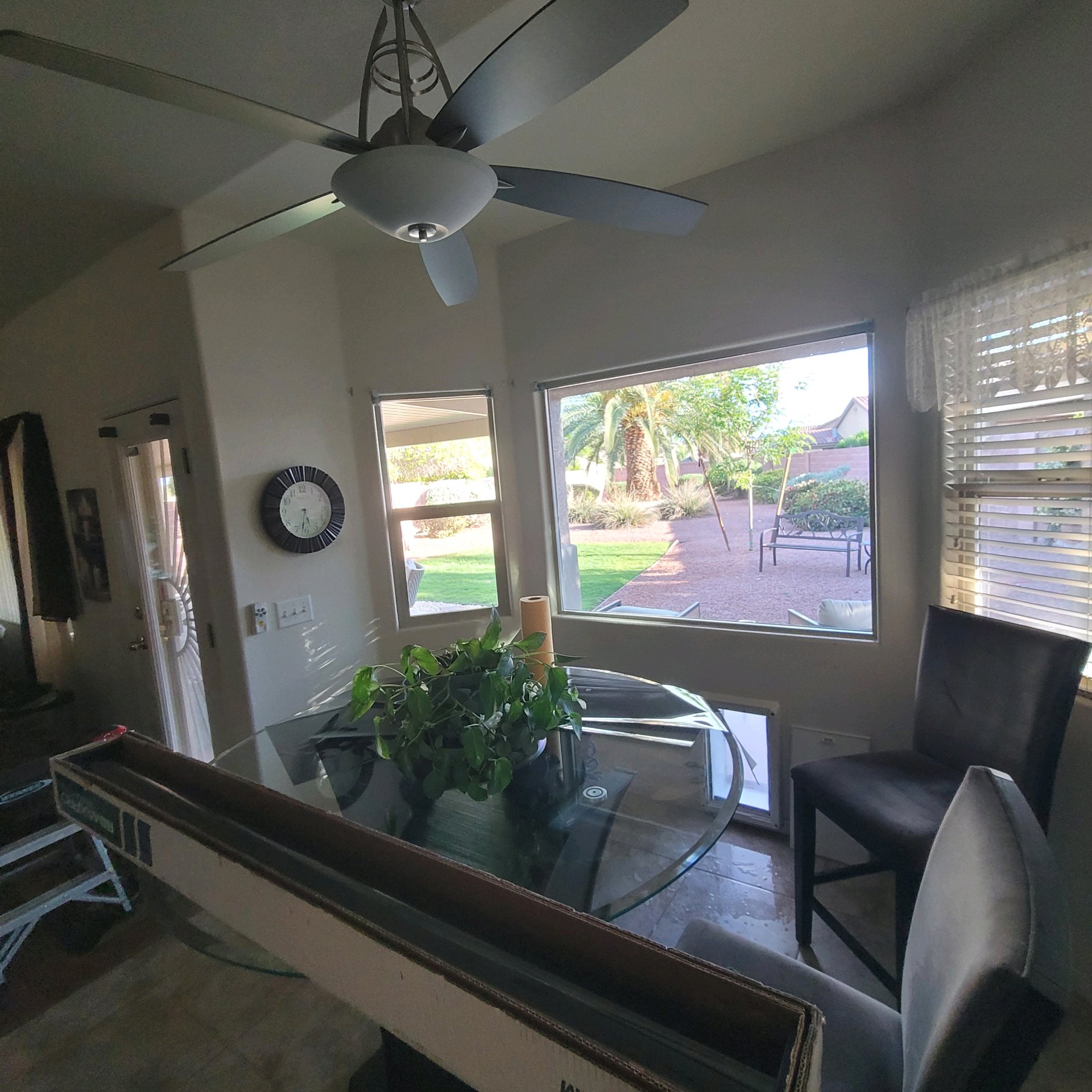 Interior view before solar film installation