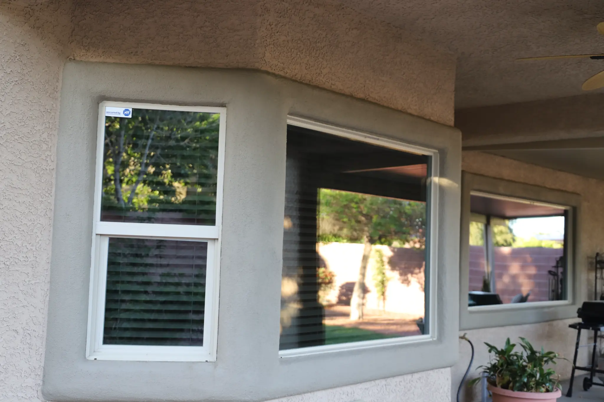 Residential home before window tinting clear glass