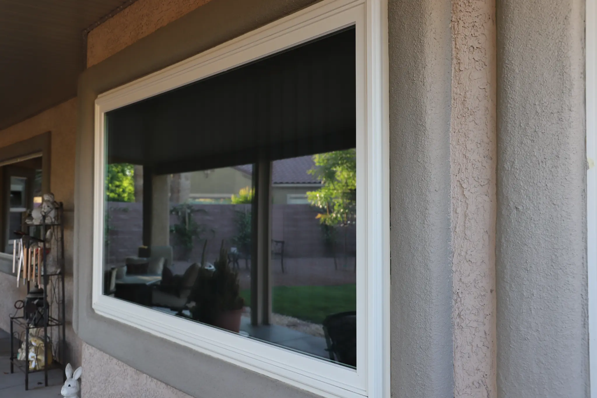 Residential window after solar film side angle