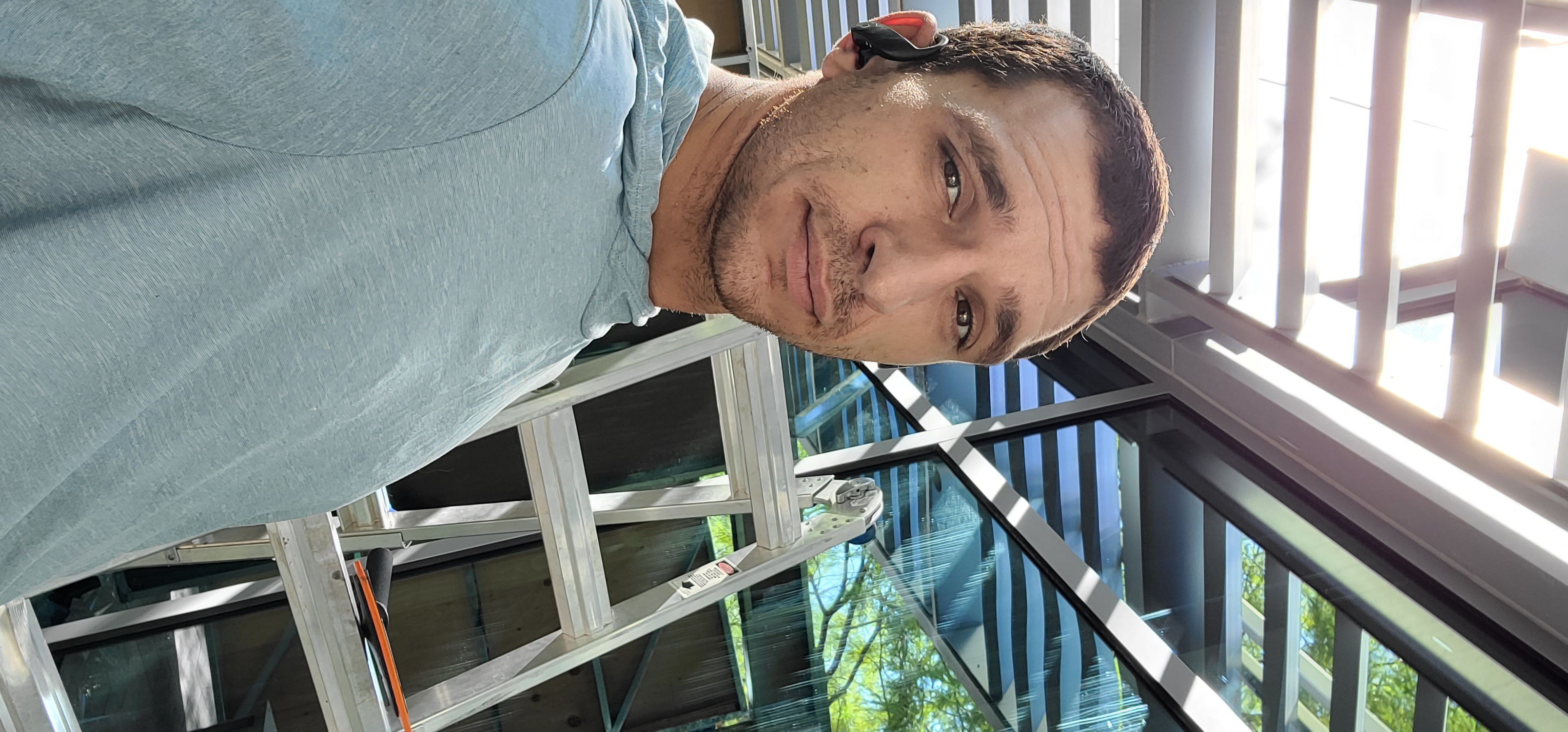 Nicholas Seymour Clearly selfie glass patio enclosure installation