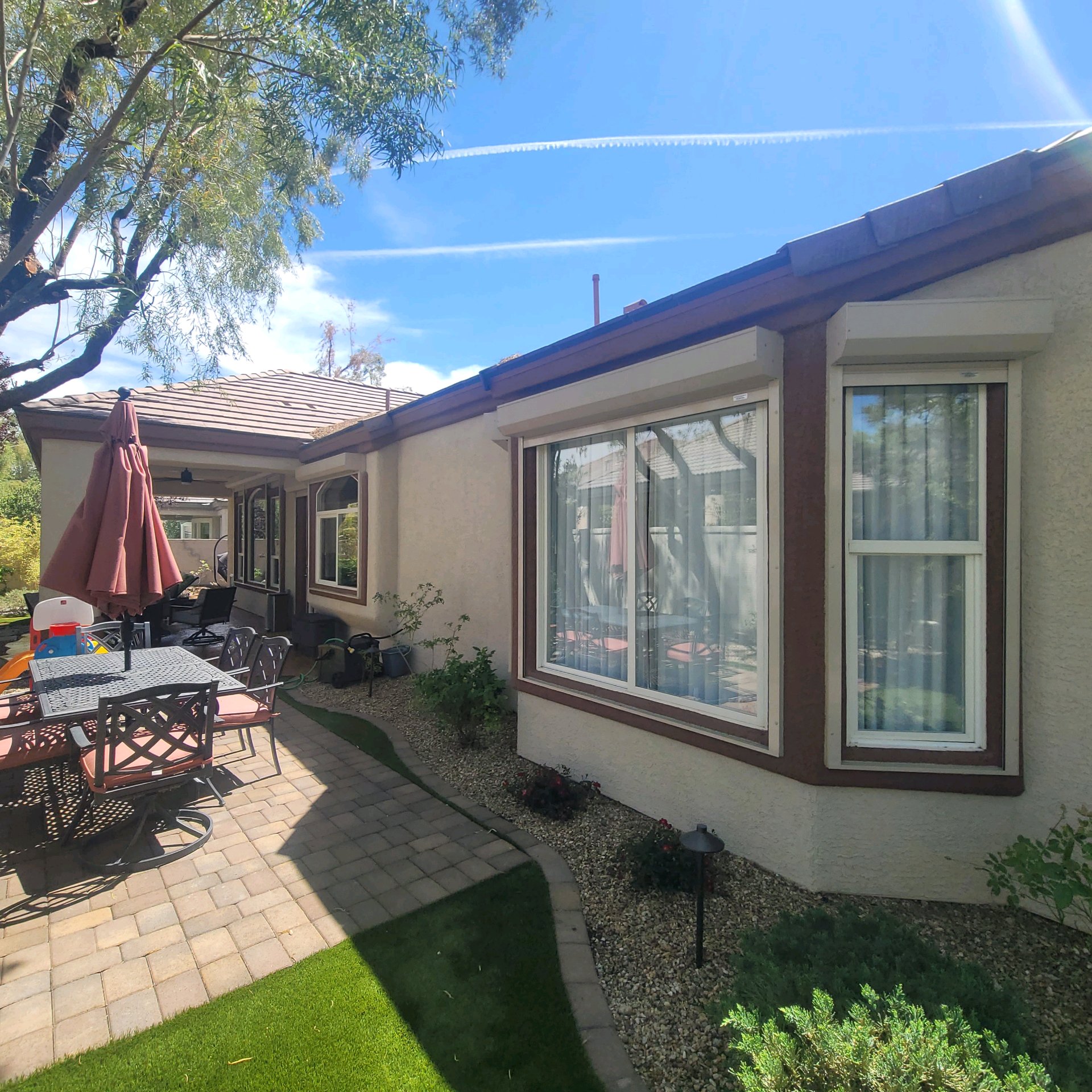 Patio home before solar film second angle