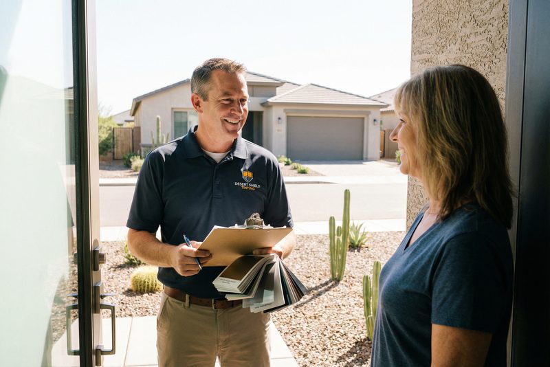 A friendly consultation for window tinting services